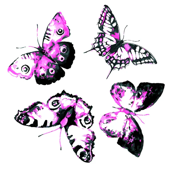 Akwarela Motyle — Wektor stockowy