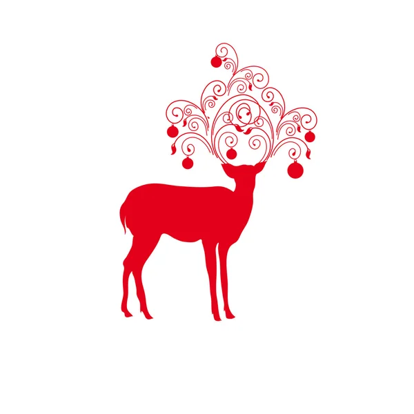 Carte de Noël avec cerfs — Image vectorielle