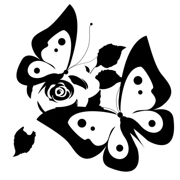 Motyle na kwiat — Wektor stockowy