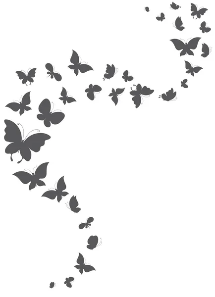 Download Silhouette Black Fly Flock Of Butterflies. Vector — Stock ...