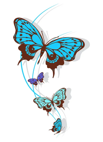 Mariposas diseño de tarjetas — Vector de stock