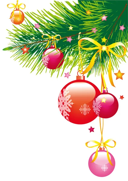 Weihnachtskugeln am Baum — Stockvektor