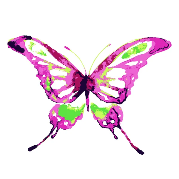 Amazing watercolor butterfly — Stock Vector