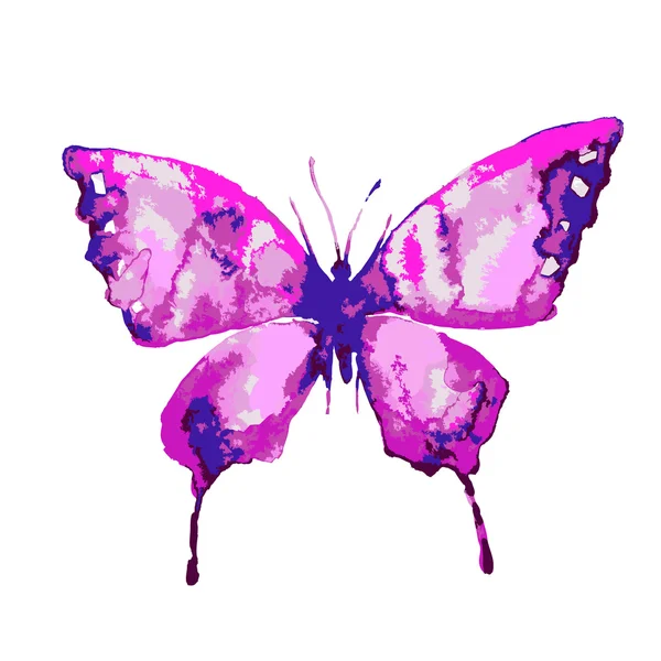 Roze violet vlinder — Stockvector