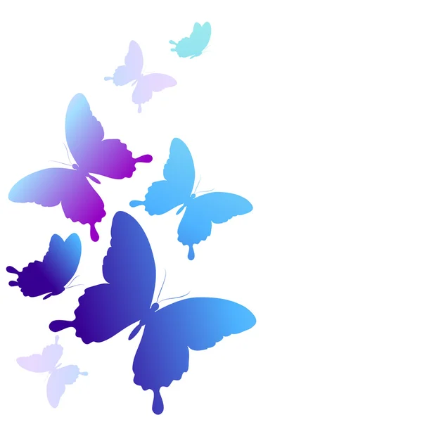 Siluetas de diseño de mariposas — Vector de stock