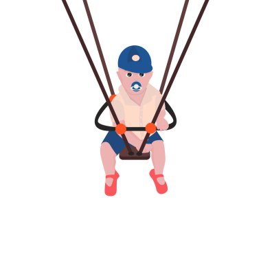 Ağzında yatıştırıcı, sallanan vektör çizimi olan tatlı bir bebek..