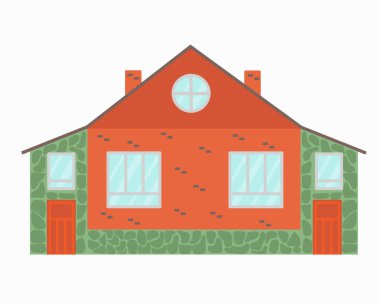 İki aile vektör illüstrasyonu için modern ev.