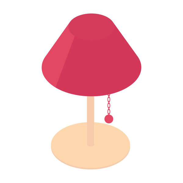 Isometric cute table lamp icon isolated vector illustration.