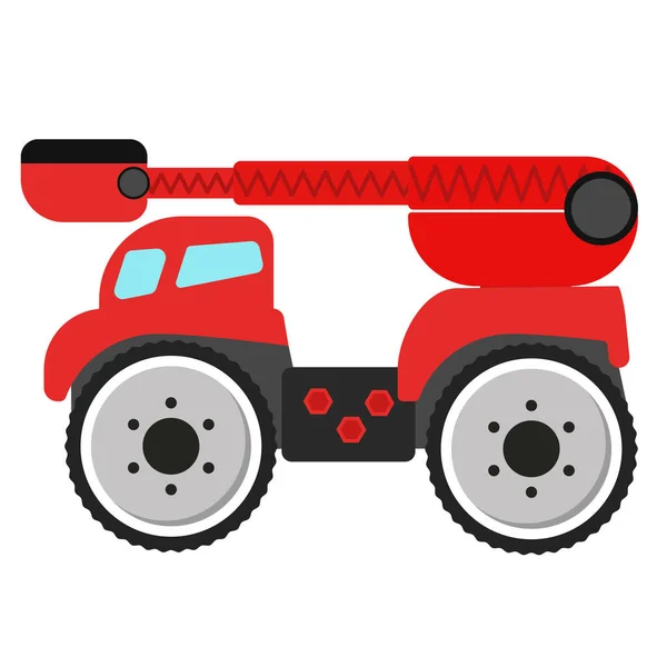 Red toy truck isolated vector illustration for kds design. — Stock Vector