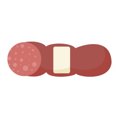 Lezzetli taze jambon ikonu izole vektör çizimi.