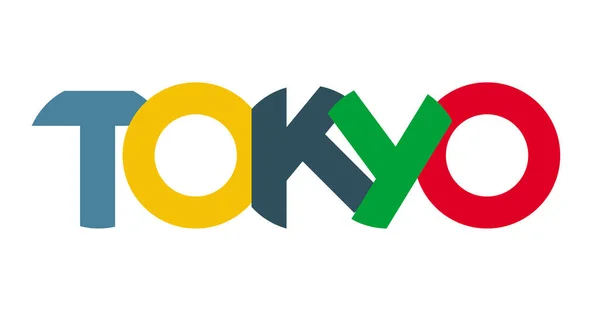 Tokyo 'da spor müsabakası. Mektup tasarımı. İzole vektör illüstrasyonu.