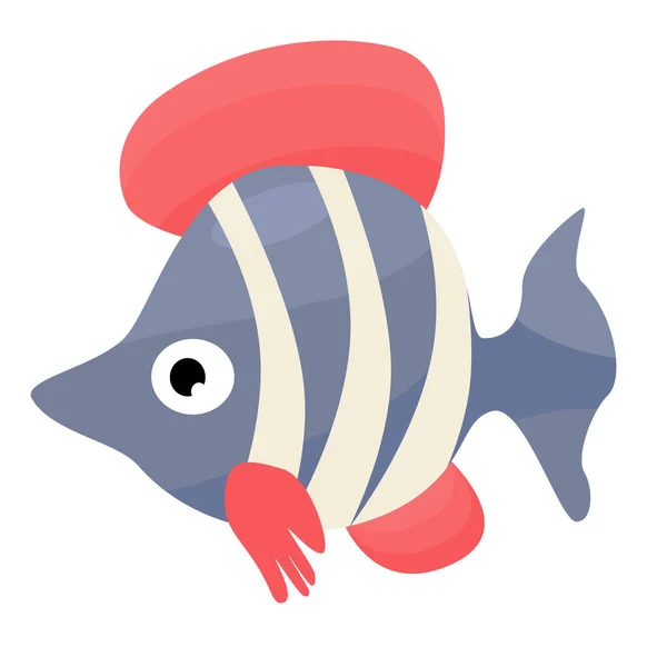 Belle icône fantastique poisson illustration vectorielle isolée. — Image vectorielle