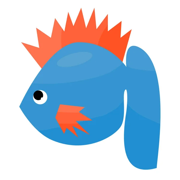 Beautiful Blue Fish Icon Isolated Vector Illustration — Stock Vector