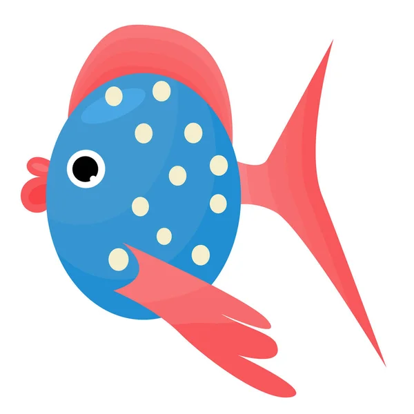 Güzel Renkli Balık Simgesi Izole Edilmiş Vektör Çizimi — Stok Vektör