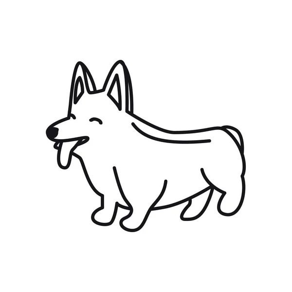 Cute Corgi Isolated Vector Illustration 아이콘 — 스톡 벡터