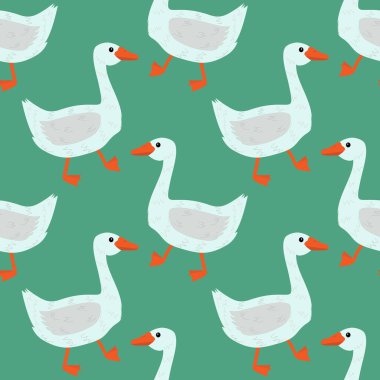 Güzel evcil kuşlar, izole edilmiş izole bir vektör çizimi. Sonsuz bir geçmişi var. Hayvanlar basit tasarım