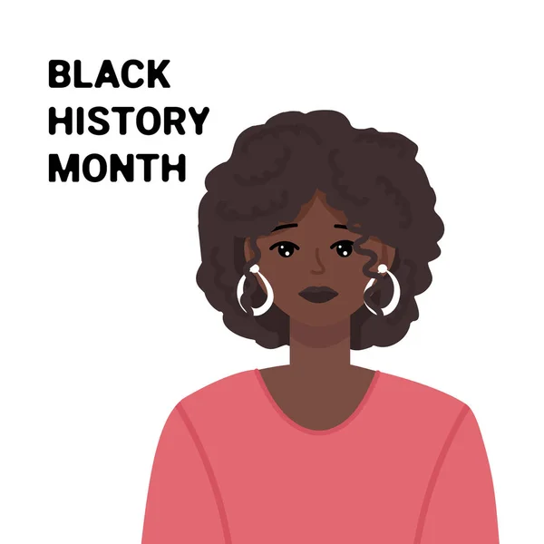 Celebración del mes de historia negra. Mujer africana linda ilustración vectorial aislada para fondos web, pancartas, carteles. — Vector de stock