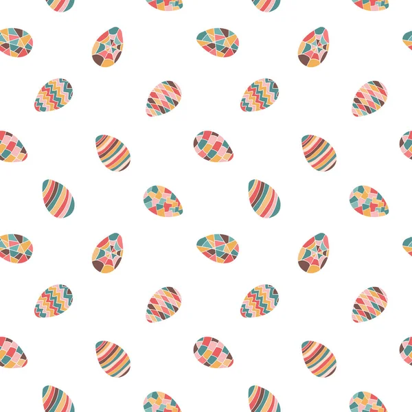 Kusursuz paskalya yumurtaları vektör çizimi. Beyaz arka planda izole edilmiş. Yiyici Tatili için tekrarlanan yazdırma