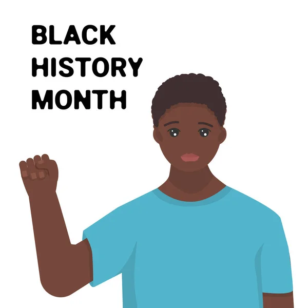Siyah tarih ayı kutlaması. Şirin Afrikalı genç adam web geçmişleri, afişler ve posterler için izole edilmiş vektör illüstrasyonu