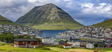 Klaksvik, Faroe Adaları Adası, panoramik görünüm