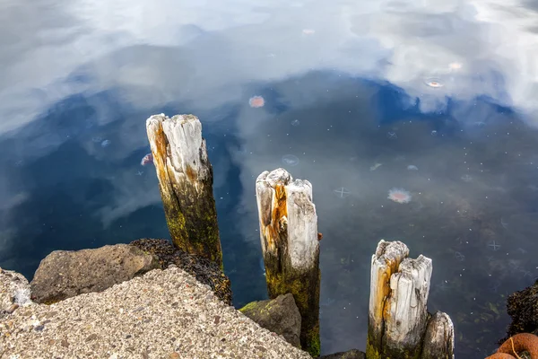 Part of the Wharf in the harbor Seydisfjordur — Stock Photo, Image