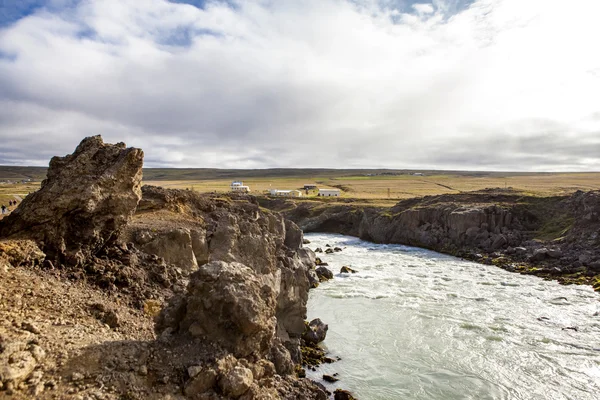 Godafoss warerfall 在 Iceland3 附近景观 — 图库照片