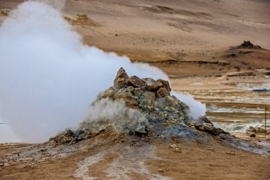 Volcano fumarole in Iceland clipart