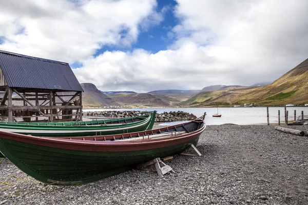 Isafjordur-barco de pesca Imagen de archivo