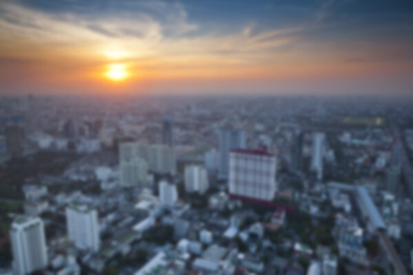 Bangkok High Angle View -blur photo background for graphic design