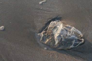 Plastik torba Çöp Kum Plajı üzerinde kullanılan