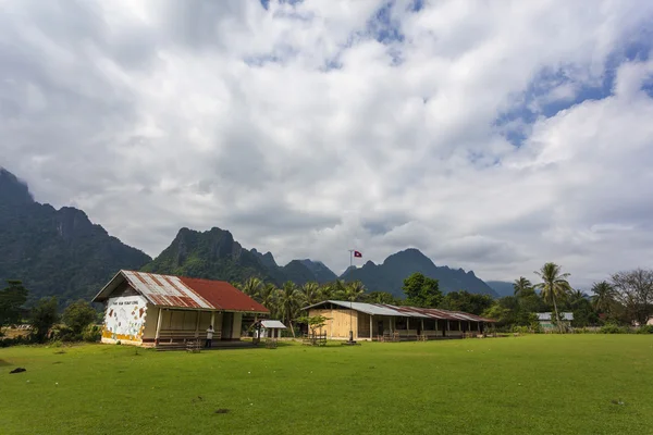 Vang Vieng Tourism Oriented Town Laos Located Vientiane Province Four — Stock Photo, Image