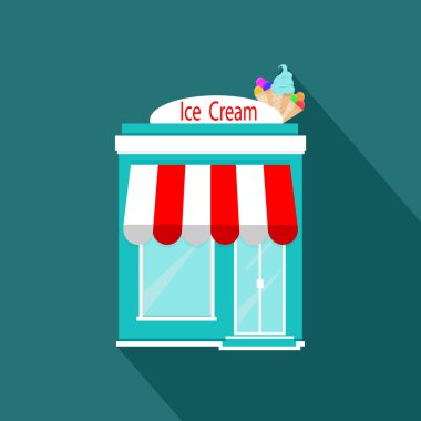 Colorful ice cream store icon. clipart