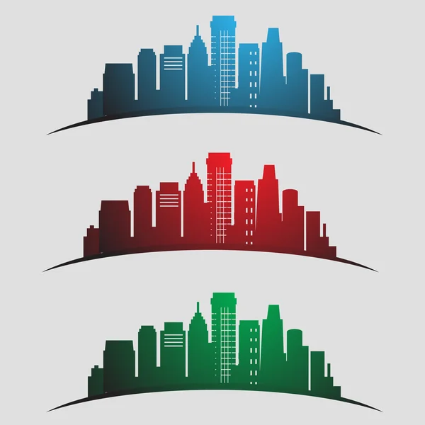 Ciity skylines. Silueta vectorial — Vector de stock