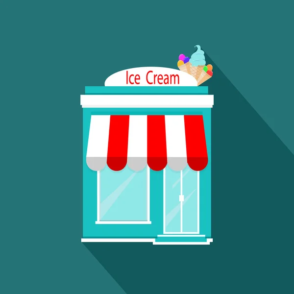 Icono colorido tienda de helados . — Vector de stock