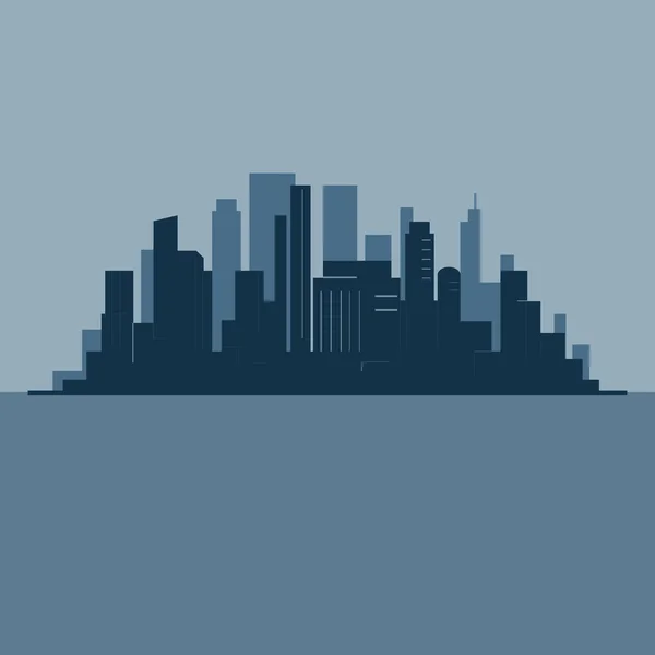 Vector stad skyline van silhouet. — Stockvector