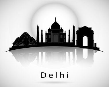 Delhi manzarası. Vektör çizim