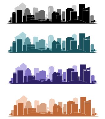  Şehir siluetleri kümesi 