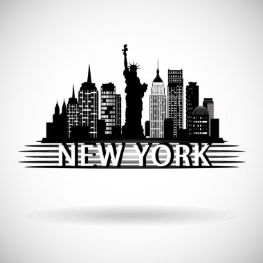 Yansımalı New York Şehri silüeti. 