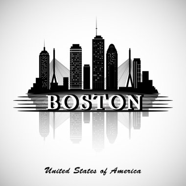 Boston manzarası. Şehir silueti