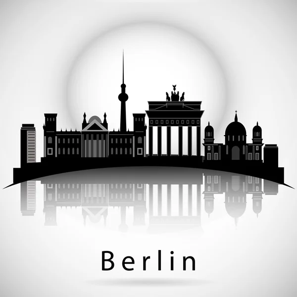 O horizonte de Berlim. Sílhueta da cidade vetorial —  Vetores de Stock