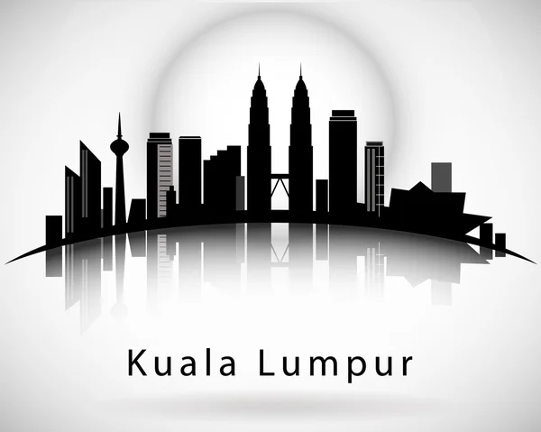 Projeto moderno do horizonte da cidade de Kuala Lumpur — Vetor de Stock