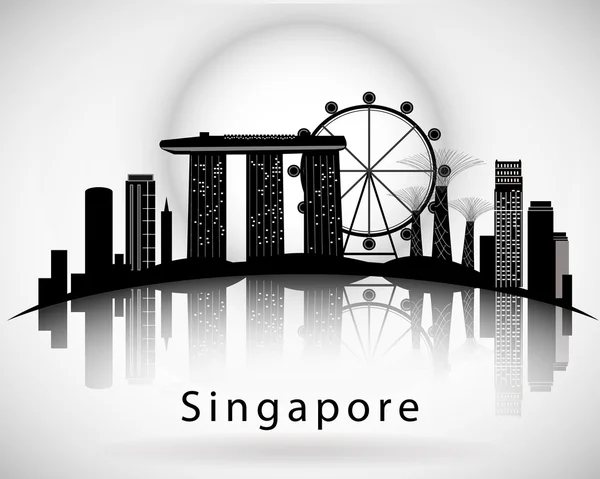 Modern Singapore City Skyline Design — Stock Vector