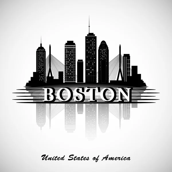 Boston skyline. City silhouette — Stock Vector