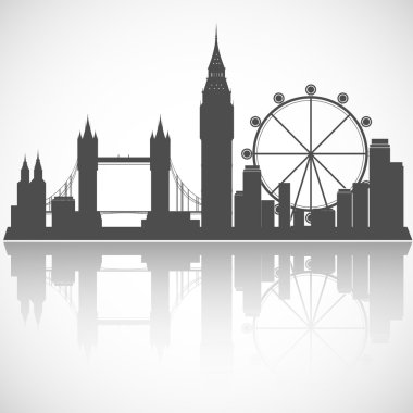 Londra cityscape. Vektör şehir manzarası 