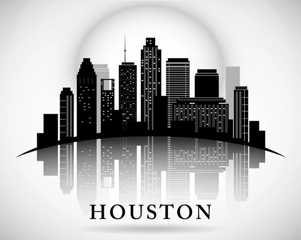 Houston Texas skyline silueta de la ciudad — Archivo Imágenes Vectoriales