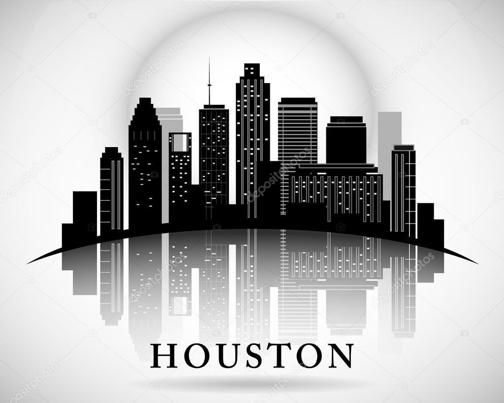 Houston Texas skyline city silhouette Stock Vector Image by ©Marisa