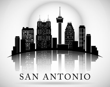 San Antonio Texas city skyline siluet