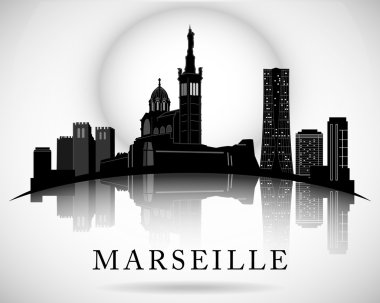 Modern Marsilya şehir manzarası tasarım