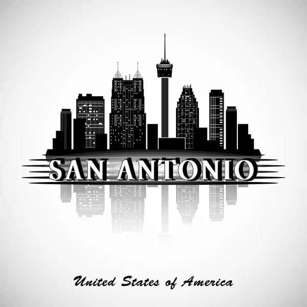 San Antonio Texas city skyline siluet — Stok Vektör
