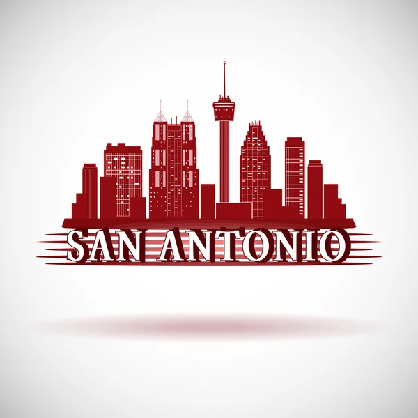 Sagoma skyline di San Antonio Texas city — Vettoriale Stock